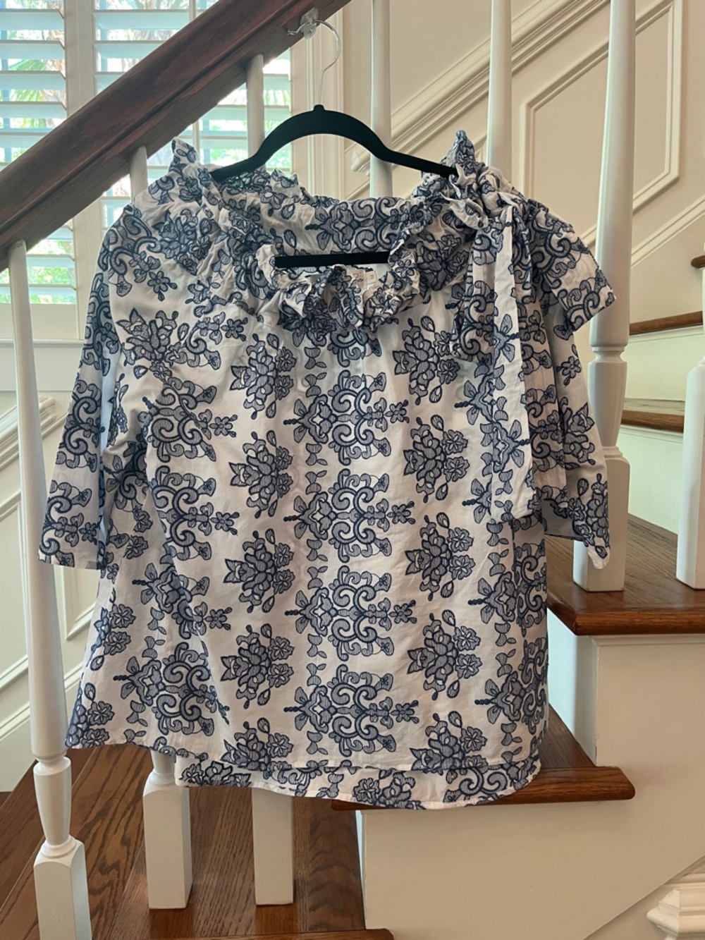 Never A Wallflower Embroidered Floral One-Shoulder Tie Top